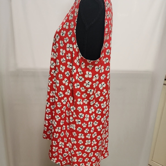 Calvin Klein Red, White And Black Floral Red Top - Picture 4 of 11